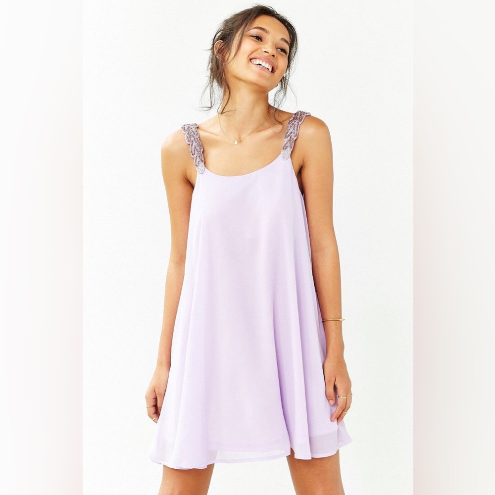 Oh My Love Beaded Strap Trapeze Dress NWT